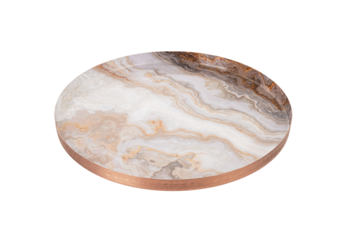 Agate Look Metal Tray