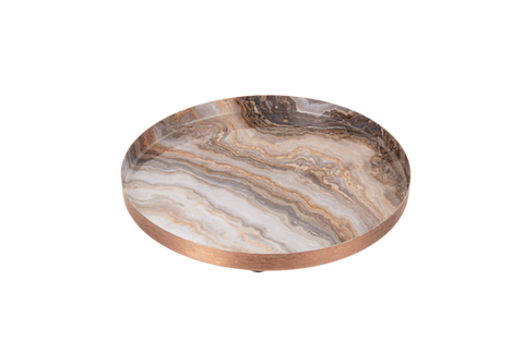 Agate Look Metal Tray