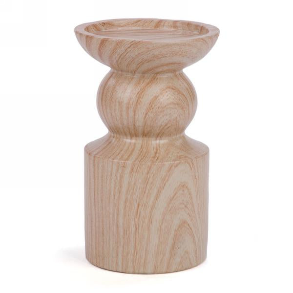 Wood Look Candle Holder