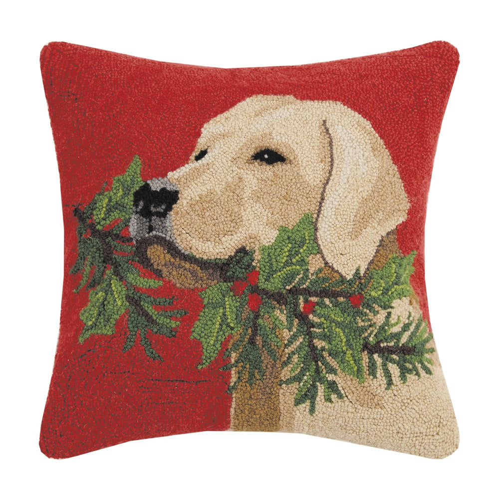 Golden Lab Christmas Pillow