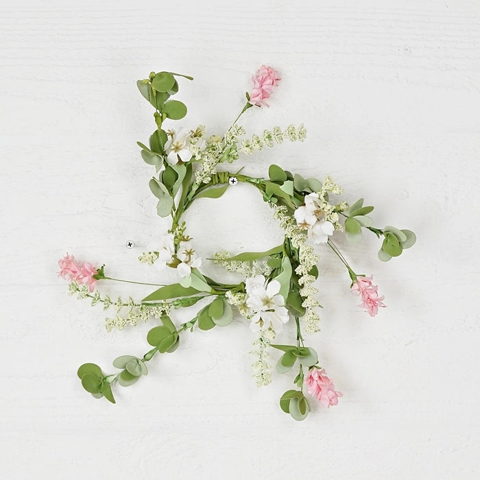 Coral and Cream Mixed Mountain Flower Candle Ring