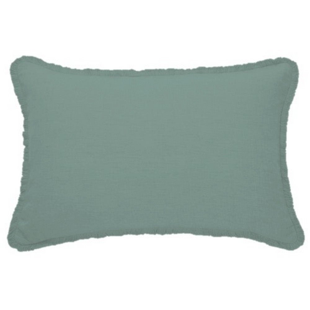 Linen Sage Green Oblong Cushion