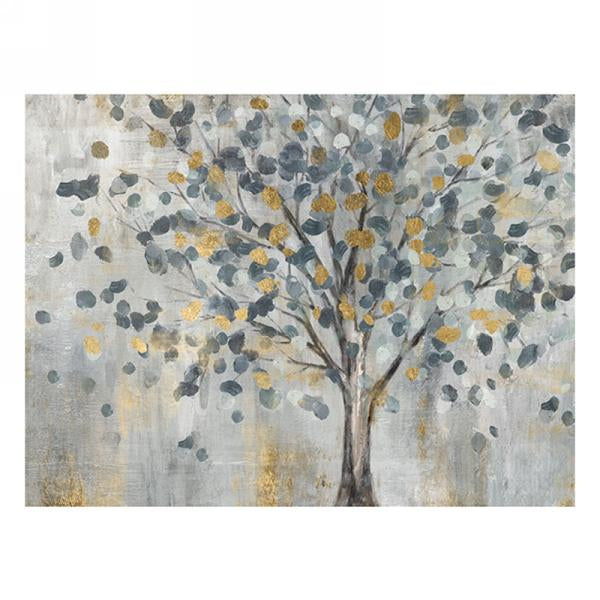 Blue & Gold Tree Canvas