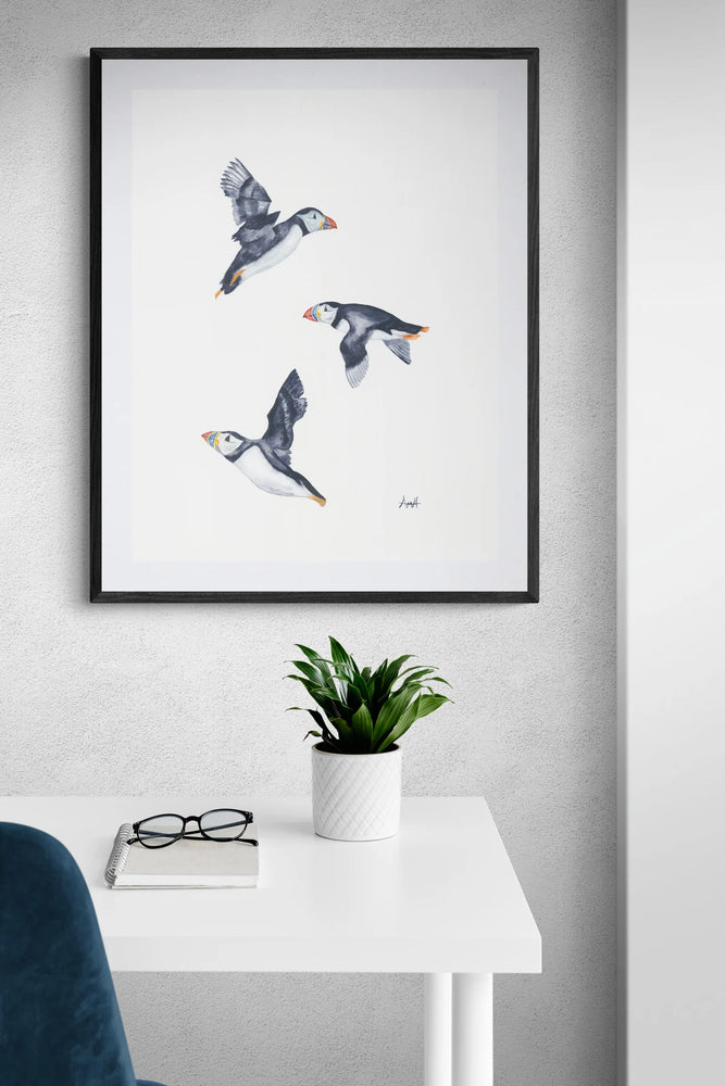 “In This Together” Atlantic Flying Puffin Art Print