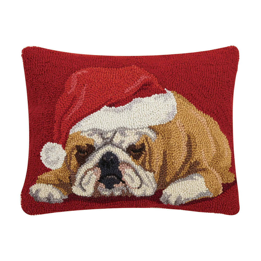 Bulldog Christmas Pillow