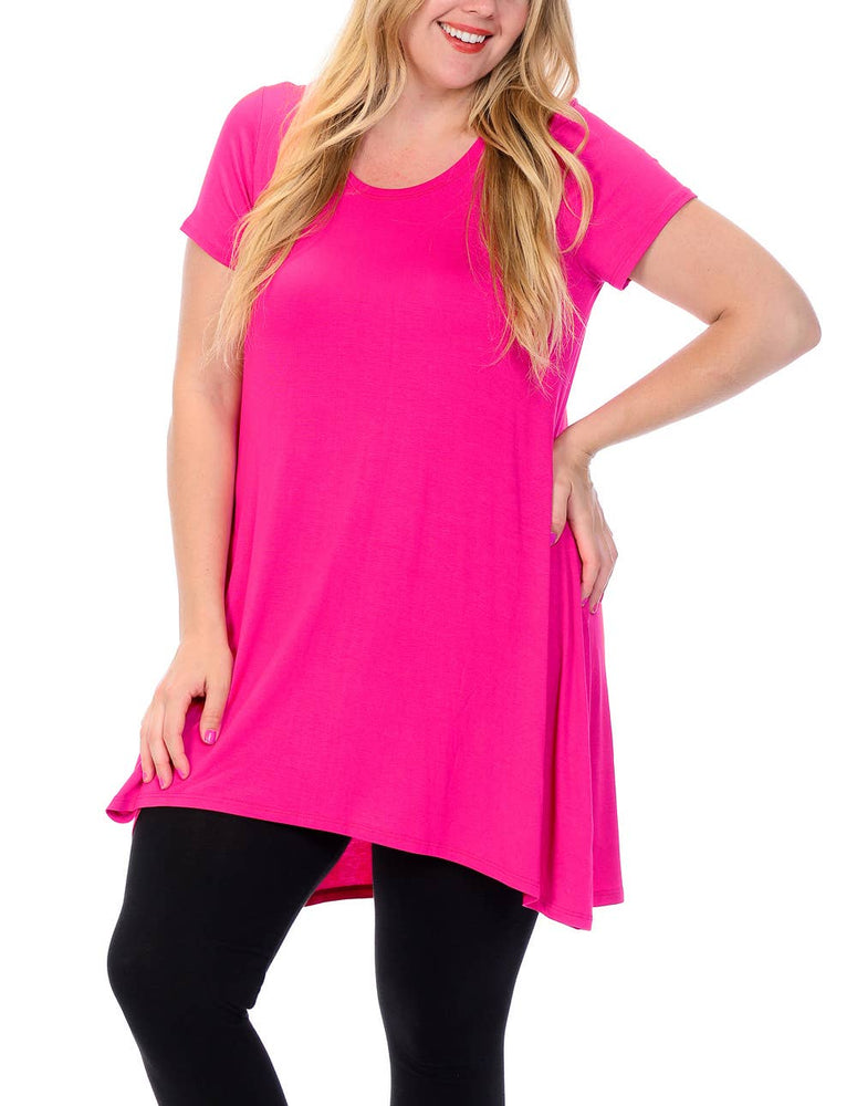 PLUS SIZE Shark Bite Scoop Neck Tunic