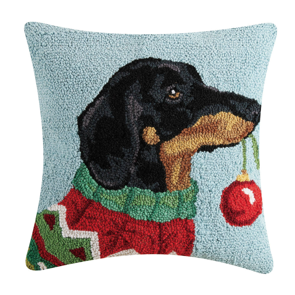 Holiday Dachshund Hook Pillow