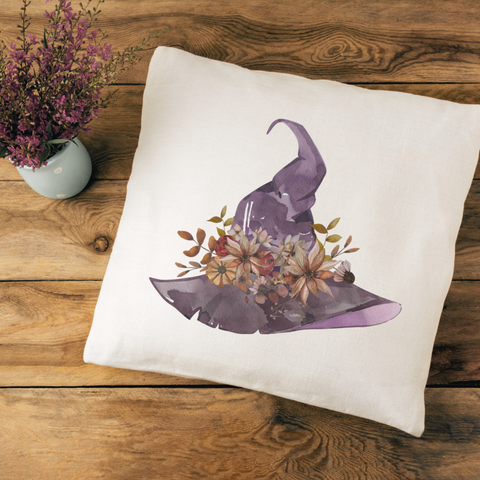 Flower Witch Hat Pillow Cover