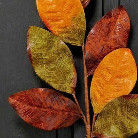 Fall Magnolia Leaves Spray