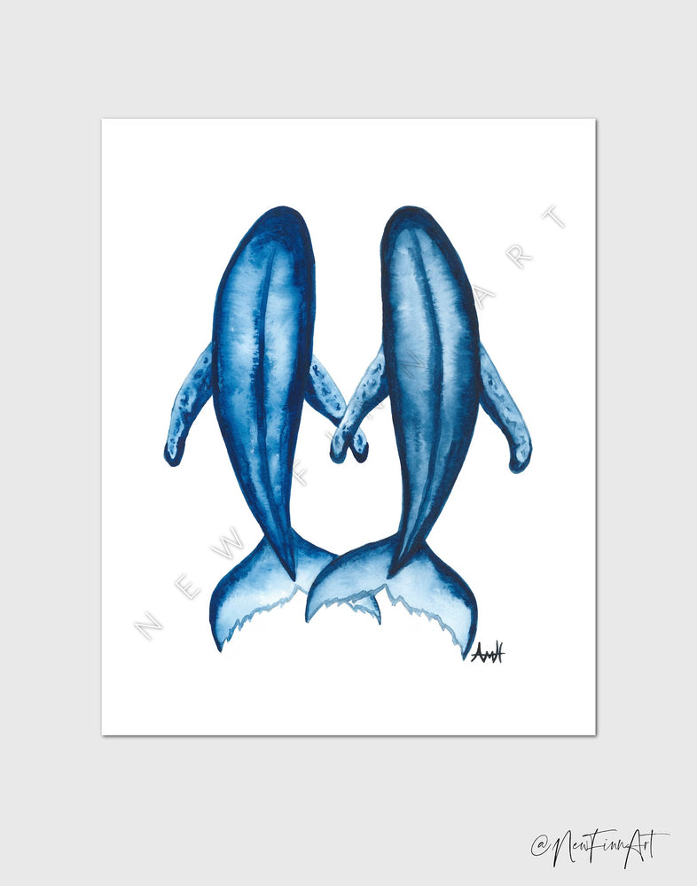 Whale Pod Art Prints by New Finn Art