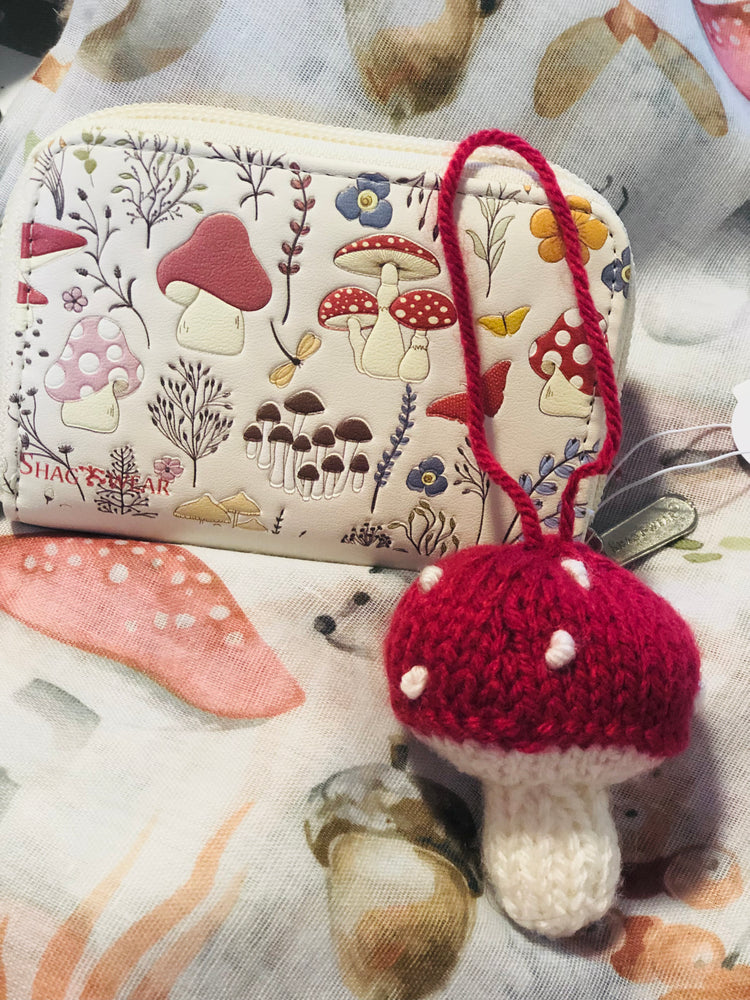 Hand Knit Mushroom Ornament