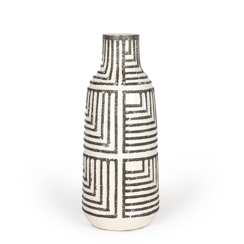 Black and White Pattern Vase