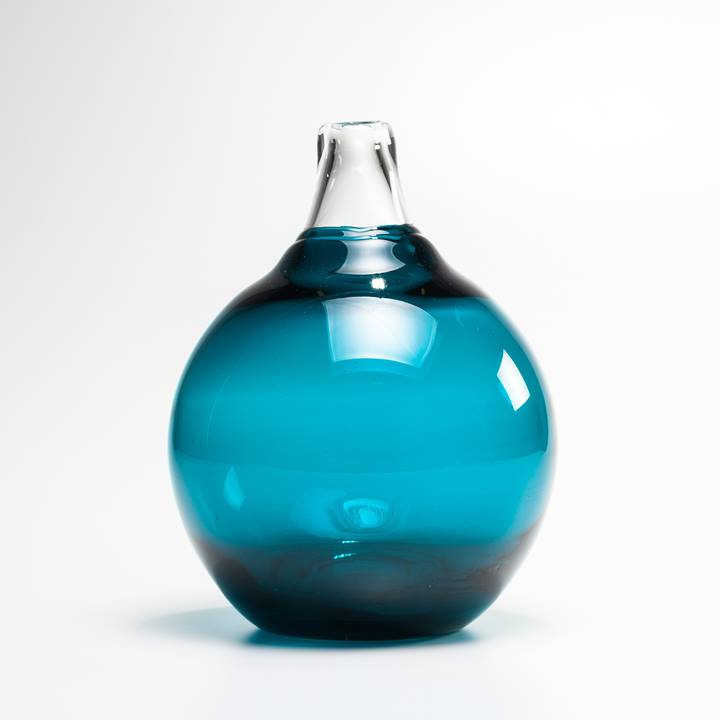 Nino 2 Tone 10.5"h Glass Gourd Vase - Teal