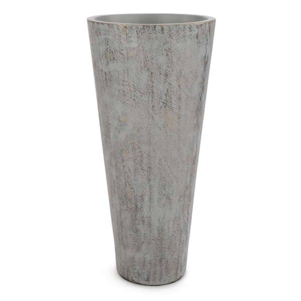 Tall Grey & gold motif vase