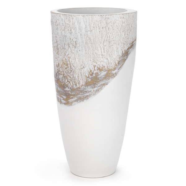 Creme & natural 15.5" vase