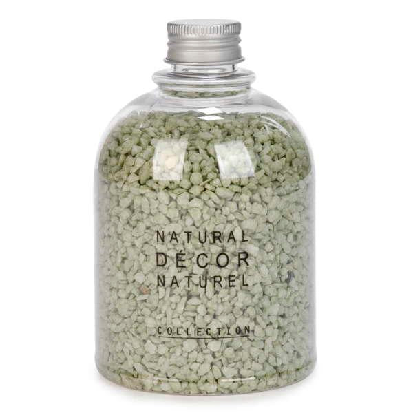 Small green deco stones in jar
