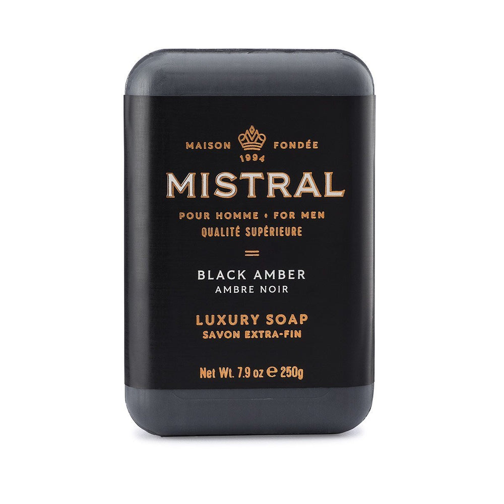 Men's Black Amber Bar Soap