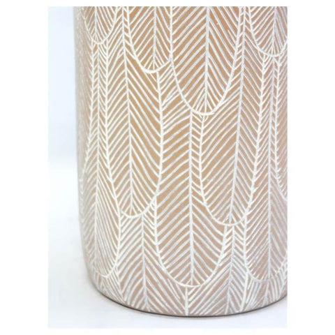 Beige Table Lamp with Feather Motif