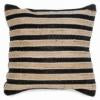 Black & Natural Stripe Cushion