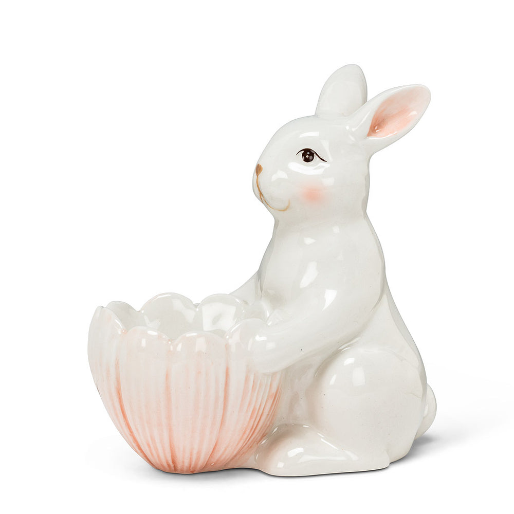 Rabbit with Flower Egg Cup