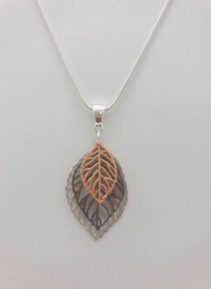 Tricolour Leaf Necklace