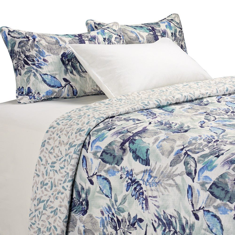 Cobalt Foliage Quilt Set