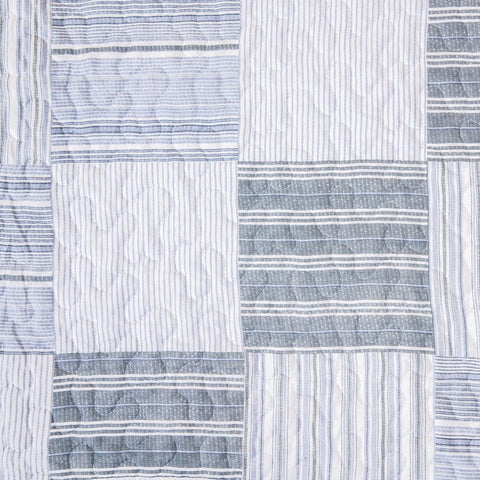 Marty Blue Striped Quilt Set