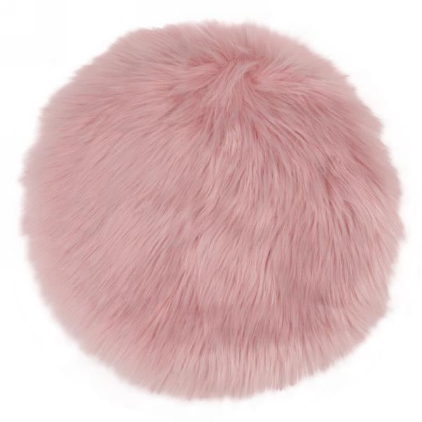 Pink Faux Fur Chair Pad