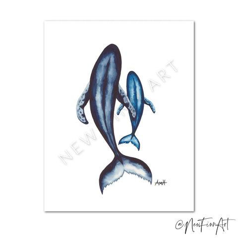 Whale Pod Art Prints by New Finn Art