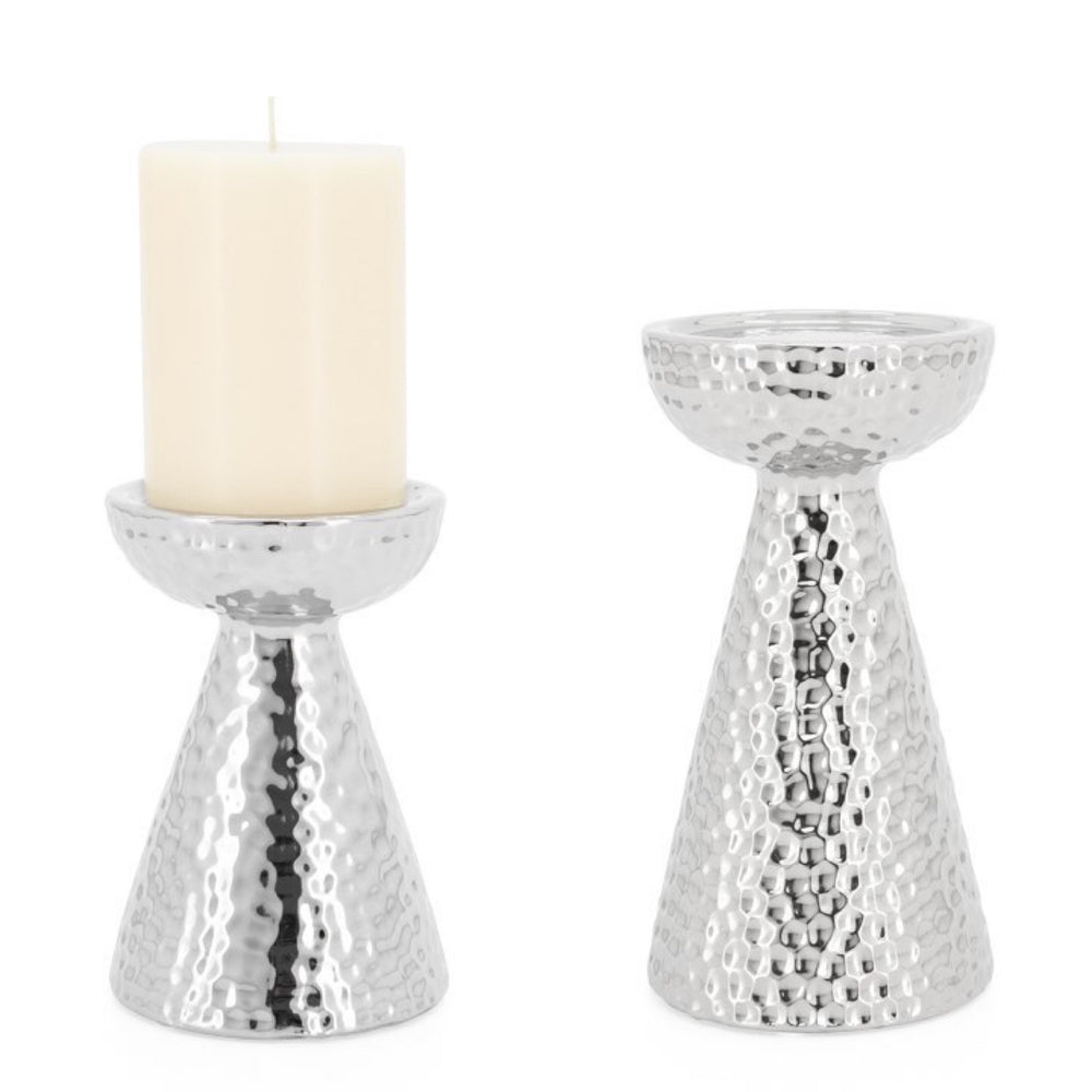 Helio Hammered Candle Holder