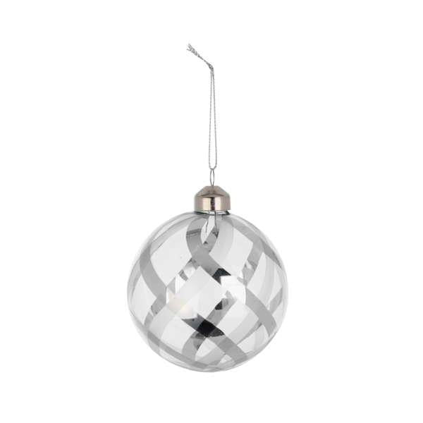 Silver Clear Ball Ornament